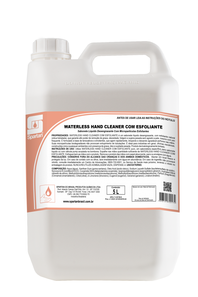 Waterless Hand Cleaner com Esfoliante